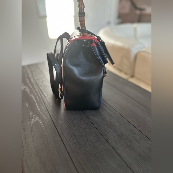 Authentic GUCCI - Queen Margaret Bee Bamboo Top Handle Quilted Leather Backpack - Picture 9 of 12
